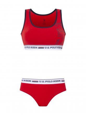 U.S.POLO ASSN. Dámský komplet 66255 červený